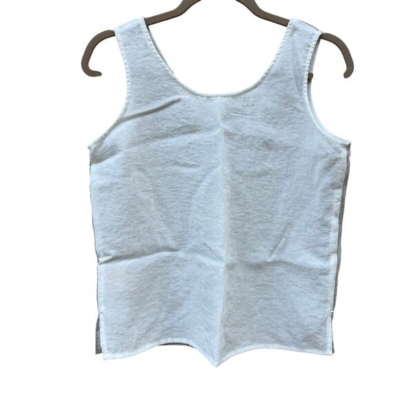 Fridaze Reversible Ivory White/Tan Washable Linen Tank Sleeveless Top Small - Picture 1 of 8